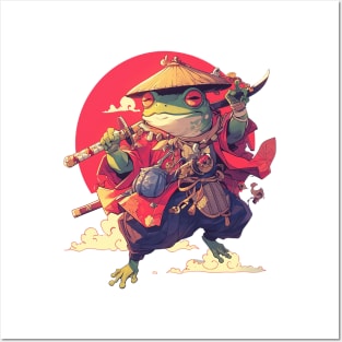 samurai frog Posters and Art